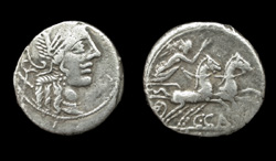 C. Cato, Denarius, Victory in Biga reverse